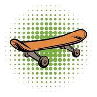 Skateboard comics style icon vector