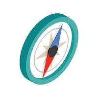 Compass icon, isometric 3d style vector