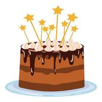 vector de dibujos animados de icono de cumpleaños de pastel. feliz aniversario