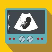 Ultrasound fetus flat icon vector