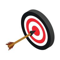 Target with dart isometric 3d icon vector