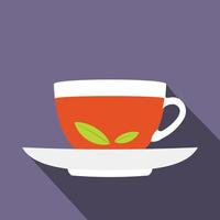 A cup of tea icon, flat style vector