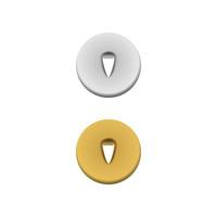 Metal pushpins icon, realistic style vector