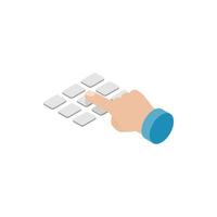 Press ATM EPP keyboard icon, isometric 3d style vector