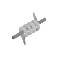 Barbed wire icon, isometric 3d style vector