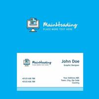 Document in computer logo Design with business card template Elegant corporate identity Vector