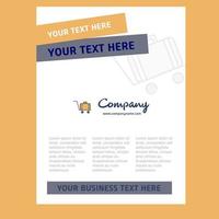 Luggage cart Title Page Design for Company profile annual report presentations leaflet Brochure Vector Background
