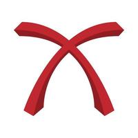 Red cross, check mark icon, cartoon style vector