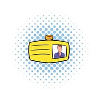 Identification card icon, comics style vector