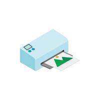 icono de impresora en estilo isométrico 3d vector