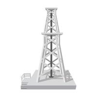 Oil rig cartoon icon vector