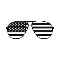 American flag glasses icon vector