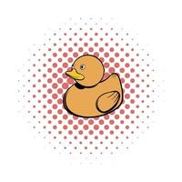 icono de cómics de pato de goma bebé vector