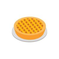 Apple pie isometric 3d icon vector