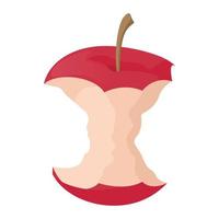 icono de tocón de manzana, estilo de dibujos animados vector