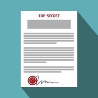 Top secret document flat icon vector