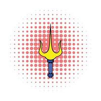 Trident icon, comics style vector