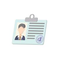 Identification card icon, cartoon style vector