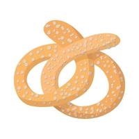 Pretzel icon, cartoon style vector