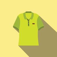 Green men polo shirt flat icon vector