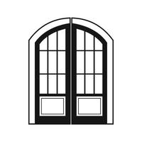 icono de puerta doble, estilo simple vector
