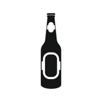 Black bottle of beer icon, simple style vector