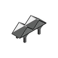 Black bridge icon in isometric 3d style vector