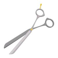 Steel scissors cartoon icon vector