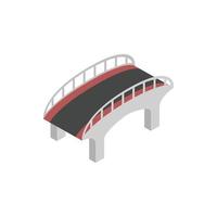 Bridge with steel railings icon isometric 3d style vector