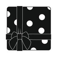 Gift box with ribbon icon vector