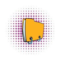 Yellow file folder icon, comics style vector