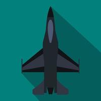 icono de avión de combate en estilo plano vector