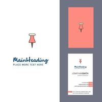 Paper pin Creative Logo and business card vertical Design Vector