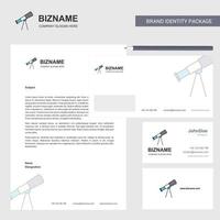 Telescope Business Letterhead Envelope and visiting Card Design vector template