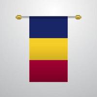 Chad hanging Flag vector