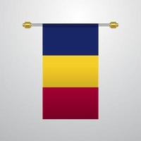 Chad hanging Flag vector