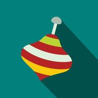 Toy spinning top flat icon vector