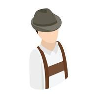 Oktoberfest man isometric 3d icon vector