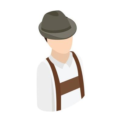 Oktoberfest man isometric 3d icon
