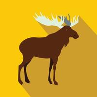 Deer icon, flat style vector