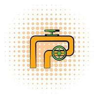 Pipeline with valve and handwheel icon vector