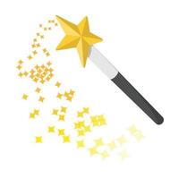 Magic wand cartoon icon vector