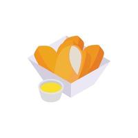 Chicken nuggets icon, isometric 3d style vector