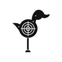 Duck target black simple icon vector