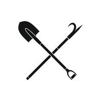 Shovel and scrap icon vector