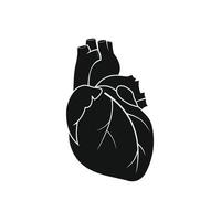 Human heart black icon vector