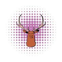 Head of deer icon, comics style vector