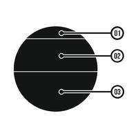 icono de gráfico circular, estilo simple vector