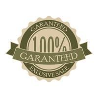 Garanteed vintage green round tag vector