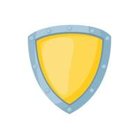 Shield for defense icon, cartoon style vector